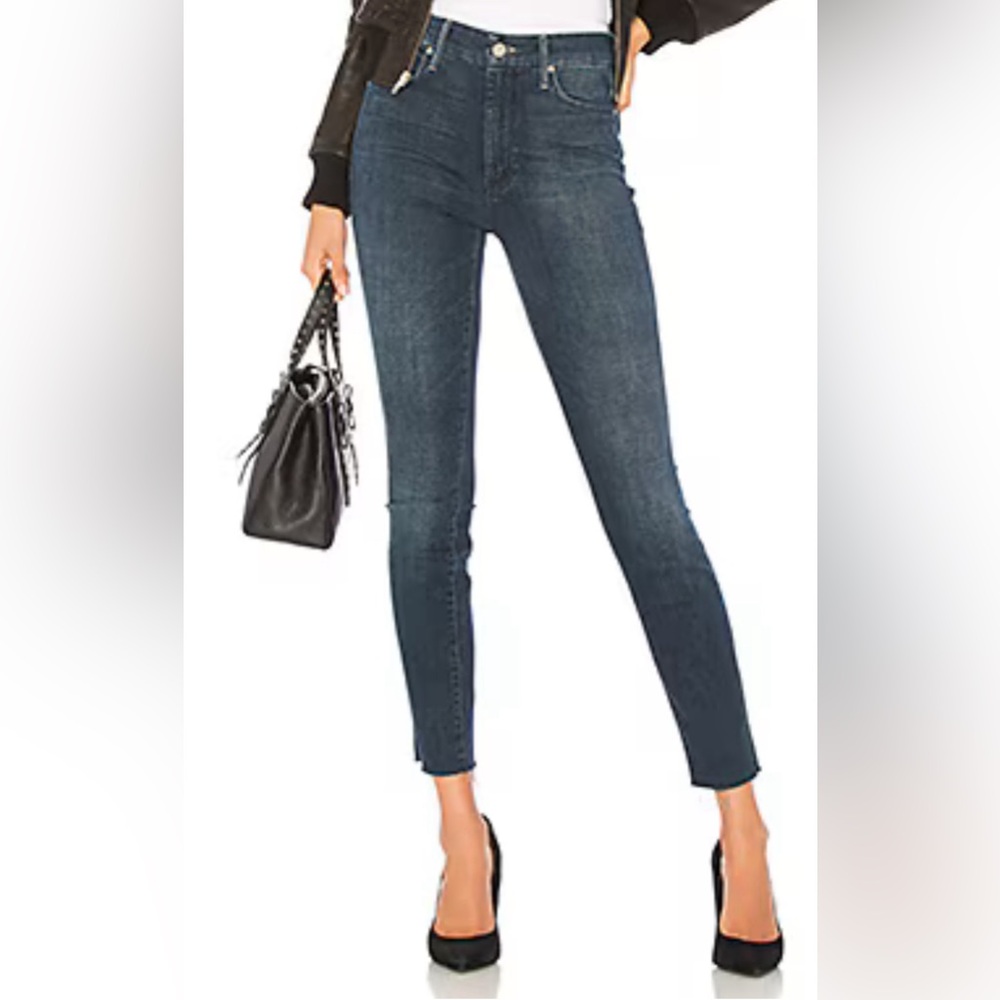 Mother HIGH WAISTED LOOKER ANKLE Moonlust Privateer raw hem